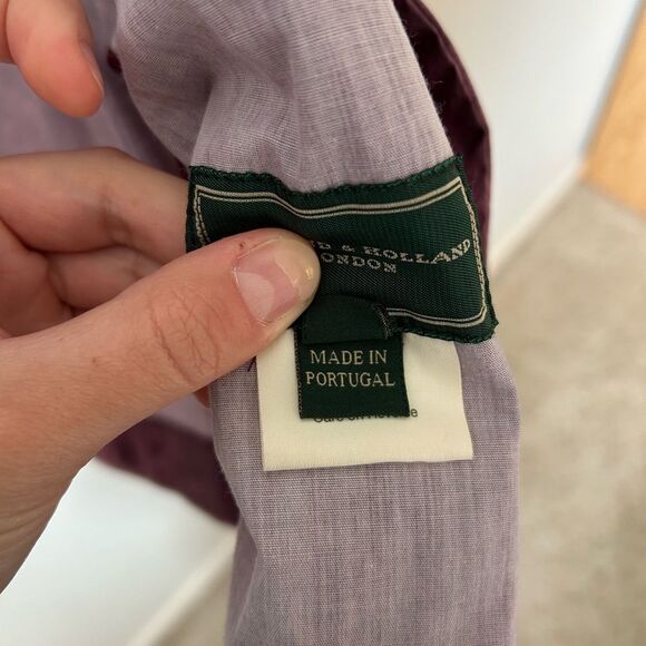 Holland and Holland Coated Canvas Hunting Jacket in Purple Hide, Size M - Picture 12 of 13